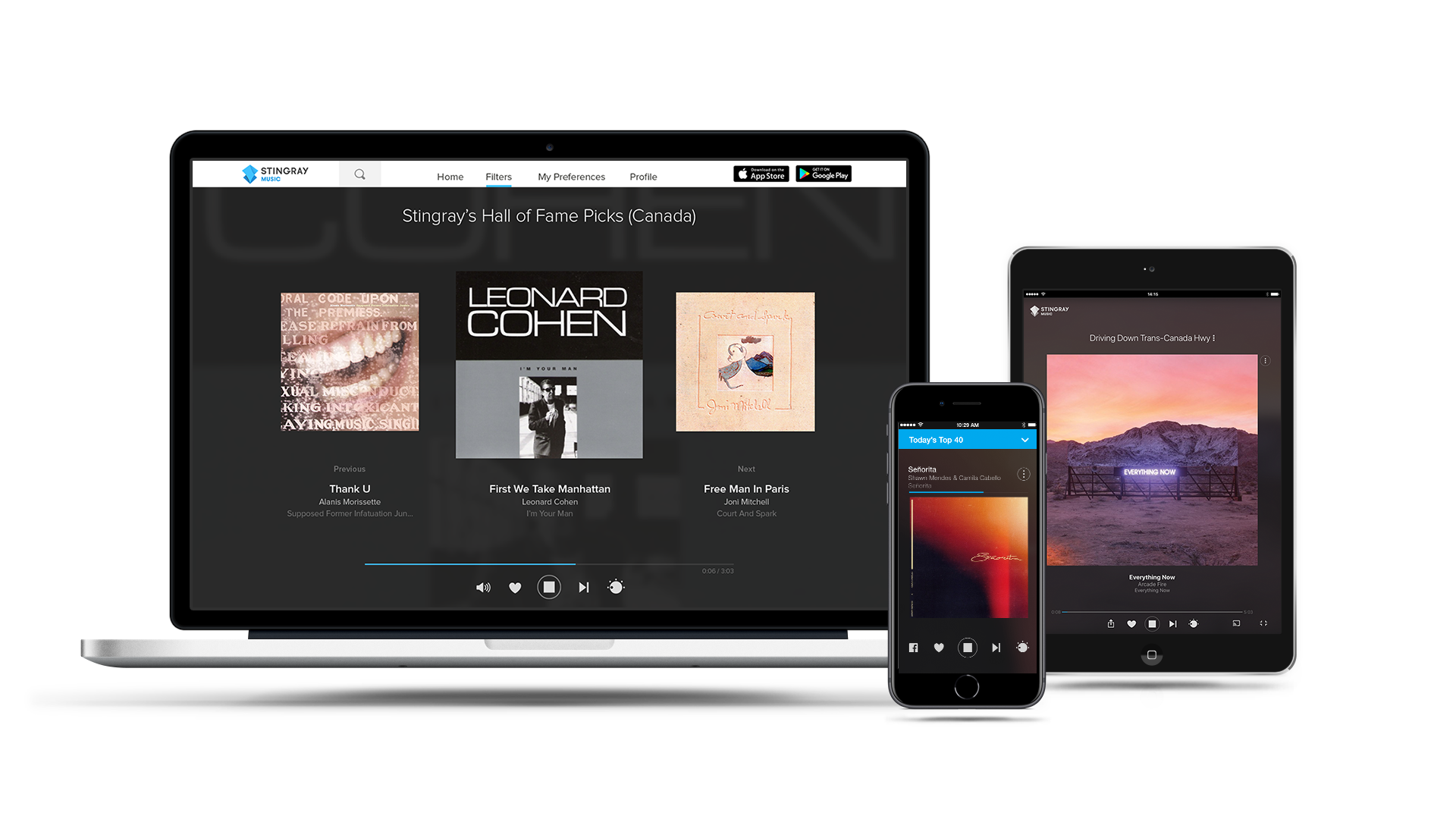 Start streaming music now with the Stingray Music mobile app
